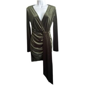 The Vintage Shop Olive Green Wrap Dress